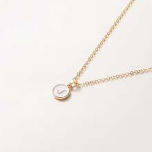 1 Stück Modische Halskette Mit Buchstaben-anhänger, Personalisierte Buchstaben-halskette Für Frauen Und Mädchen, Goldfarben, Geschenk-accessoires