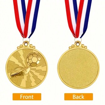 Neckband Football Medal, Team Participation Medal, Sports Award Evening, Sports Competition Celebration Gift, Zinc Alloy Youth Sports Medal