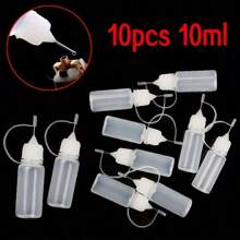 10 Stücke 10 Ml Bastelwerkzeug Leere Plastikflasche Klebstoffapplikator Nadelspitze Quetsch-extrusionsflasche Geeignet Für Den Diy-quiltprozess Von Farbe, Papier, Klebstoff, Tinte, Flüssigkeits-aufbewahrungsflasche