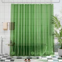 AmazerBath Plastic Shower Curtain Liner Premium PEVA Shower Curtain Heavy Duty 8G, Weighted Shower Curtains For Bathroom Accessories With 3 Big Stones And 12 Rustproof Grommets - Dark Green - View 1