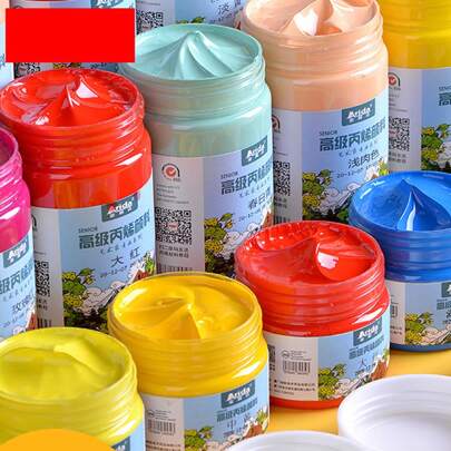 100ml/3.38oz Vibrant Acrylic Paint Set For Students And DIY Projects - Perfect For Commercial Creations.DIY Shoes, Jeans, Clothes,Canvas Bag , Hand Drawn Wall Painting,Can Be Painted On Fabrics, Rocks, Glass, Stones, Ceramics, Models, And Wooden Objects,Suitable For Beginners,Portable,Hobby Painters