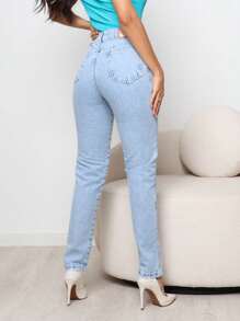 Women Jeans - Baby Blue - View 2