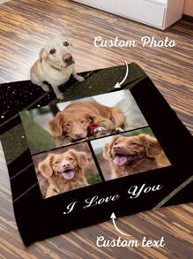 1 Stück personalisierte Foto-Decke, individuelle Decke mit Foto und Text, Decke mit Fotocollage, personalisierte Hundedecke, personalisierte Wurfdecken, für Büro, Hund Foto Decke, Collagedecke, Beste Freund Foto Decke, gemütliche Decke, Familienfoto-Geschenk, Hochzeitsgeschenk, Geburtstagsgeschenk, Muttertagsgeschenk, Vatertagsgeschenk, Geschenk für Mutter/Vater, Geschenk für Freund, Geschenk für sie
