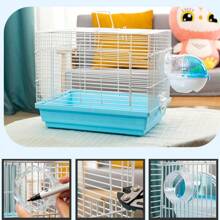 Habitación externa de baño de hamster a prueba de salpicaduras de arena, modificada para sala de sauna que puede conectarse a la caja de arena para baño