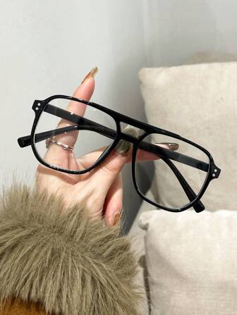 Eyeglasses Double-Beam Square Fat-Faced Slimming Oversized Frame Men Eyeglass Frames Glasses Accessories