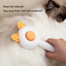 Supet 一體式寵物除毛刷，一鍵式除毛梳，適用於貓狗等寵物，不銹鋼針能有效去除毛髮