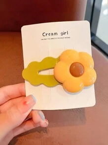 4pcs Girls Adorable Sweet Flower Hair Clips For Bangs, Hair Comb, Hairpin, Perfect For Daily Wear