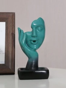 1個樹脂香爐，多功能樹脂雕像裝飾，倒流香爐座，抽象人物雕塑藝術裝飾，適用於家居、桌面和禮品裝飾（不包括香料）