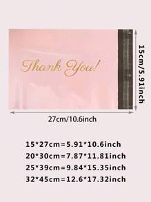 10Pcs, THANK YOU Mailing Shipping Bags Pink Color Plastic Gifts Shoe Boxes Packing Pouch Waterproof Express Mailer Courier Bag, Shopping Bag, Party Bag, Wedding Birthday Party Gift Bag, Craft Tote Bag, Party Favors, Birthday Decor, Party Gift Decor,Christmas Valentine Day - Pink THANKYOU - View 2