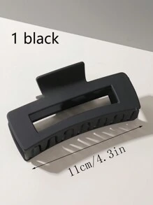 4 Pcs Solid Color Retro Classic Fashion Simple Rectangular Large Hair Clips