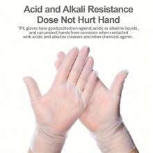 50pcs/100pcs, Disposable TPE Gloves, Transparent Thickened Gloves, Powder Free Anti-Static, Suitable For Kitchen Cleaning, Household Cleaning, Food Processing, Baking, Beauty Hairdressing, Pet Care, Painting, Cleaning Supplies,Kitchen,Bathroom,Home,Household Supplies