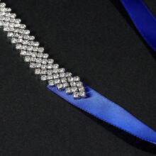 New Arrival elegancki pas ze strasami dla nowożeńców do sukni ślubnej formalne akcesoria do sukni, kryształowy diament damski łańcuszek w talii na ślub i imprezę i bankiet