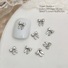 30Pcs Small Tiny Bows For Nails, Mini Bows Charms For Natural Short Nail, Metal Alloy Bows For Nails Toes, Bows For Crafting DIY Nail Gems Nail Supplies