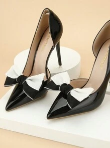 2pcs Korean Princess Cute Flower Black And White Two-Tone Cloth Design Bow Shoe Clips High-Grade And Elegant New Shoe Buckle
