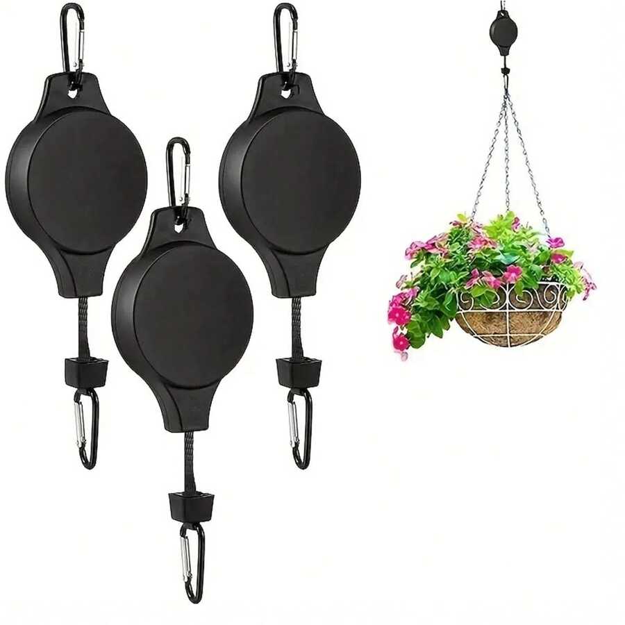 1pc Pulley Retractable Hanger, Plant Hook, Pulley Adjustable Height
