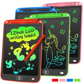 1 pieza 8.5/12 Pulgadas Tableta de escritura LCD para niños de 3-8 años, pizarra electrónica de dibujo y doodle, regalos educativos de cumpleaños para niñas y niños