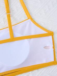 Bộ bikini hở lưng Bandeau gợi cảm 2 mảnh kèm quần lọt khe, nhiều màu - Màu vàng - Xem 5