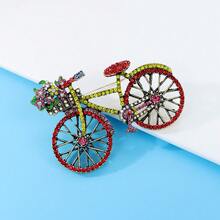 1入復古女士多彩鑲鑽自行車胸針，個性創意胸針作為母親節禮物 - 7cm - 查看 5