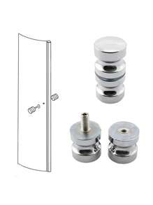 Aluminum Alloy Door Handle Back-To-Back Single Glass Door Knob Puller Bathroom Shower Cabinet Glass Door Handle Home Hardware - Multicolor - View 4