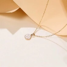 1 Stück Modische Halskette Mit Buchstaben-anhänger, Personalisierte Buchstaben-halskette Für Frauen Und Mädchen, Goldfarben, Geschenk-accessoires