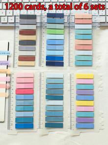 1200 Sheets In 6 Styles Sticky Notes Index Tabs Can Be Written And Used As Stickers, Bookmarks And Page Markers For Classification And Indexing. Strong Adhesion And Available In 6 Designs. - Multicolor - View 1