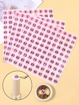 klimonla 2 Sheets Of Waterproof Numbered Nail Stickers, Circular Nail Polish Gel Color Labels For Keeping Track Of Nail Polish Colors And Design, Consecutive Number Stickers,Nail Supplies,Nail Tools,Nail Art Tools,Back To School,Nails,Nail Tools For Press On Nails