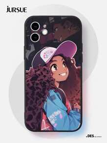 JURSUE JURSUE Couple Punk Style Cartoon Shockproof Soft Phone Case Compatible With Iphone 16 15 14 13 12 11 Pro Max SE 2020 X XR XS 8 7 Plus Z1098Q