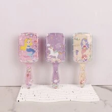 1 Pc Clear Comb Box, Cartoon Pattern, Size 19cm * 6.5 Cm, Suitable For Straight Hair, Curly Hair Friends Can Not Use, Is The Best Gift For Children, Comb Can Rub The Scalp., Hair Brush, Comb, Hair Tools, Hair Products And Accessories For Barber Salon Beauty Travel Essentials