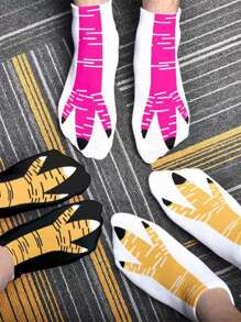 6 Pairs Absorbent Soft Chicken Claw Pattern Socks, Versatile Short Ankle Socks, All Season