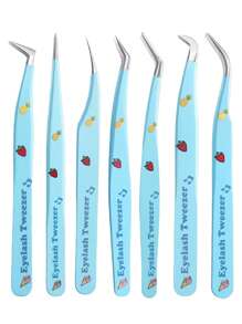 1 Pc Lash Tweezers Eyelash Extension Tweezers, Stainless Steel Straight Tip Tweezers Curved Tip Tweezers Individual Volume Eyelash Tweezers Isolation Tweezers False Lash Application Tools