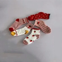 5 Paires De Chaussettes En Éponge Épaisses Et Chaudes Pour Enfants, De Couleur Aléatoire, Adaptées Aux Garçons Et Filles D'automne Et D'hiver