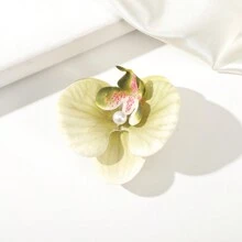 1个超仙女蝴蝶兰花发夹，侧边鳄鱼夹发卡，适合度假旅行佩戴和装饰，爪夹发夹，发卡，学习用品，女士度假装扮，发饰 - 彩色 - 查看 10