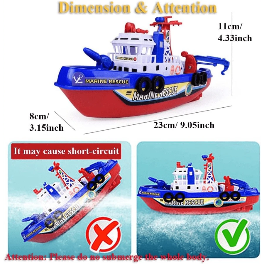 Electric Fireboat Toy Fire Fighting Vessel Toy Fire Ship Model Toy