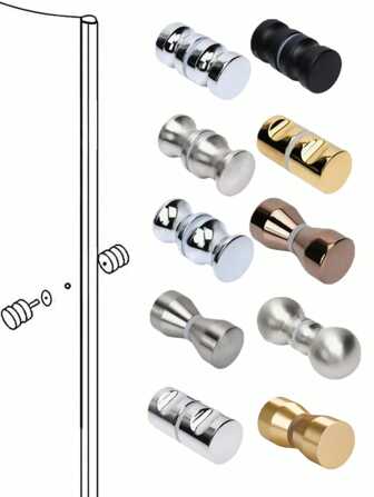 Aluminum Alloy Door Handle Back-To-Back Single Glass Door Knob Puller Bathroom Shower Cabinet Glass Door Handle Home Hardware