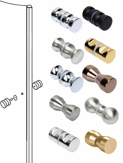 Aluminum Alloy Door Handle Back-To-Back Single Glass Door Knob Puller Bathroom Shower Cabinet Glass Door Handle Home Hardware