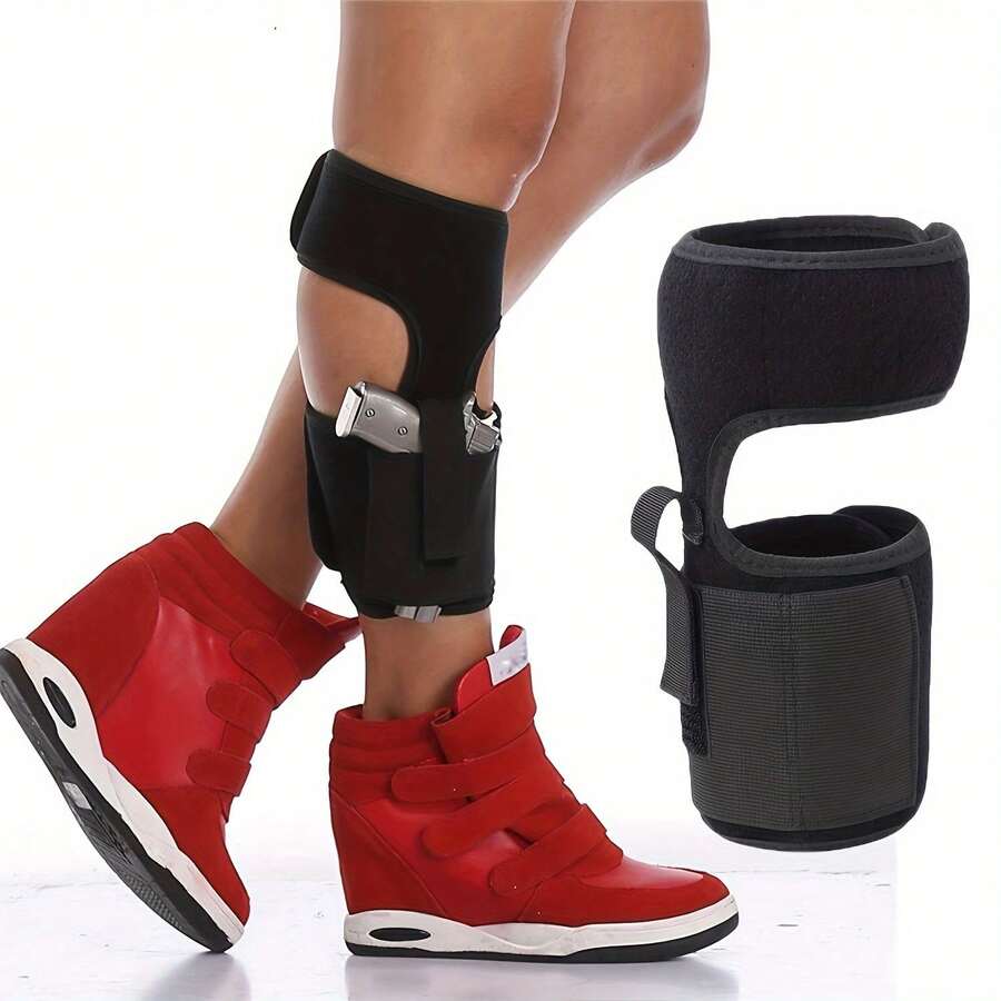 帶彈匣袋的踝部槍套，男女深度隱藏式彈腿套，可雙手握持 - 黑色 - 查看 1