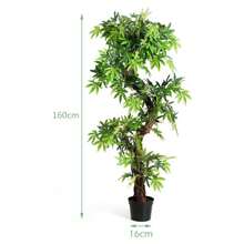 Grande albero artificiale, pianta d'appartamento stabile, pianta artificiale verde, pianta decorativa artificiale con vaso, pianta d'appartamento palma artificiale
