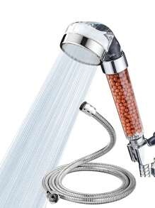 Głowica prysznicowa, filtr, filtracja, wysokociśnieniowy, oszczędzający wodę natrysk, ręczna głowica prysznicowa do suchej skóry i włosów, wystrój łazienki, wystrój jesienny, akcesoria łazienkowe