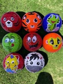 5 balonES mini #2 caritas emojis diseños soccer  caricatura BALON LOTE SET - Multicolor - Ver 1