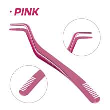 FADVAN FADVAN 1 Pc Eyelash Comb Tweezers+60pcs 40D 8-14MM Mix DIY Heat Bonded Cluster Lashes Extension Tweezer Stainless Steel Anti-Static Non-Magnetic Makeup Tools