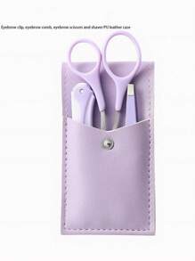 Eyebrow Grooming Kit With Professional Slanted Eyebrow Tweezer, Beauty Scissors With Comb And Eyebrow Razor Kit - For Shaping & Trimming Eyebrow,Makeup,Cheap,Room Decor,Vanity,Travel,Bedroom,Makeup Accessories