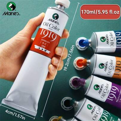 170ml(5.95 Oz)/(50ml (1.7 Oz)) Professional Oil Paints - Titanium White Tube - All Colors - Artist Quality Pigments For Canvas Painting - Good Coverage And Tinting Strength - Ideal For Beginners And Adult(New And Old Packaging Will Be Randomly Shipped) Back To School,Mother's Day,Mom's Gift,Back To School,School Supplies