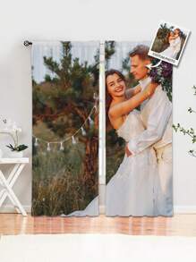 2pcs Customized Curtains, DIY Customized Throw Pillow Home Decorative, Wedding Gift , Birthday Present, Anniversary Gift, Pet , Baby Print Curtains