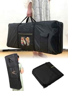 1 bolso de teclado de instrumento con estampado floral y letras, bolso protector de almacenamiento para teclado portátil a prueba de agua, con asa de transporte, funda anti-golpes para piano electrónico, ideal para viajes y almacenamiento en el hogar, de 61 teclas, con bolsillos dobles y protección completa contra el polvo