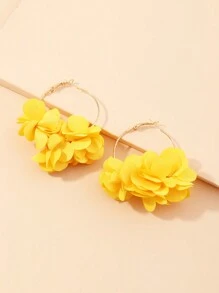 2pcs/Set Girls' Colorful Faux Flower Earrings, Daily Decoration - Multicolor - View 24