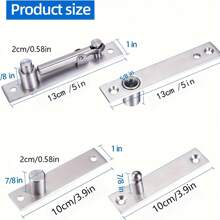 Heavy Duty Pivot Hinges For Wood Doors - Stainless Steel Hidden Door Hinge For Hidden Doors With 360 Degree Rotation, Invisible Pivot Door Hardware For Bookshelf. - Silver - View 2