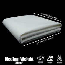 1pc 39*80inch Iron-On Fusible Fleece Interlining Adhesive Interfacing - Easy-Affix & Non-Woven Batting, Ideal For Sewing, Quilting & Crafting - White One-Sided Foam Stabilizer For Durable DIY Tote Bags & Home Decor Projects