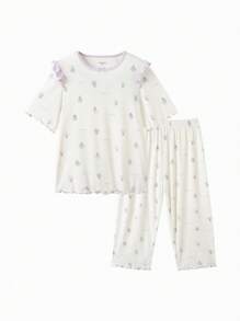 Balabala Girls' Pajama Set Summer Air-Conditioned Antibacterial Homewear