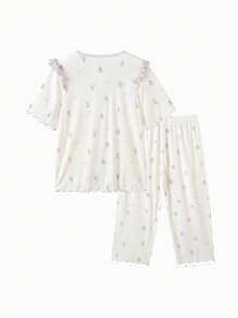 Balabala Girls' Pajama Set Summer Air-Conditioned Antibacterial Homewear