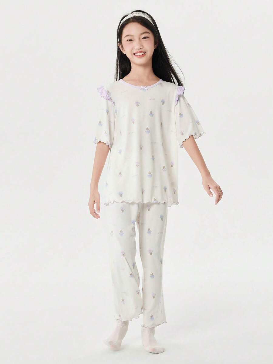 Balabala Girls' Pajama Set Summer Air-Conditioned Antibacterial Homewear